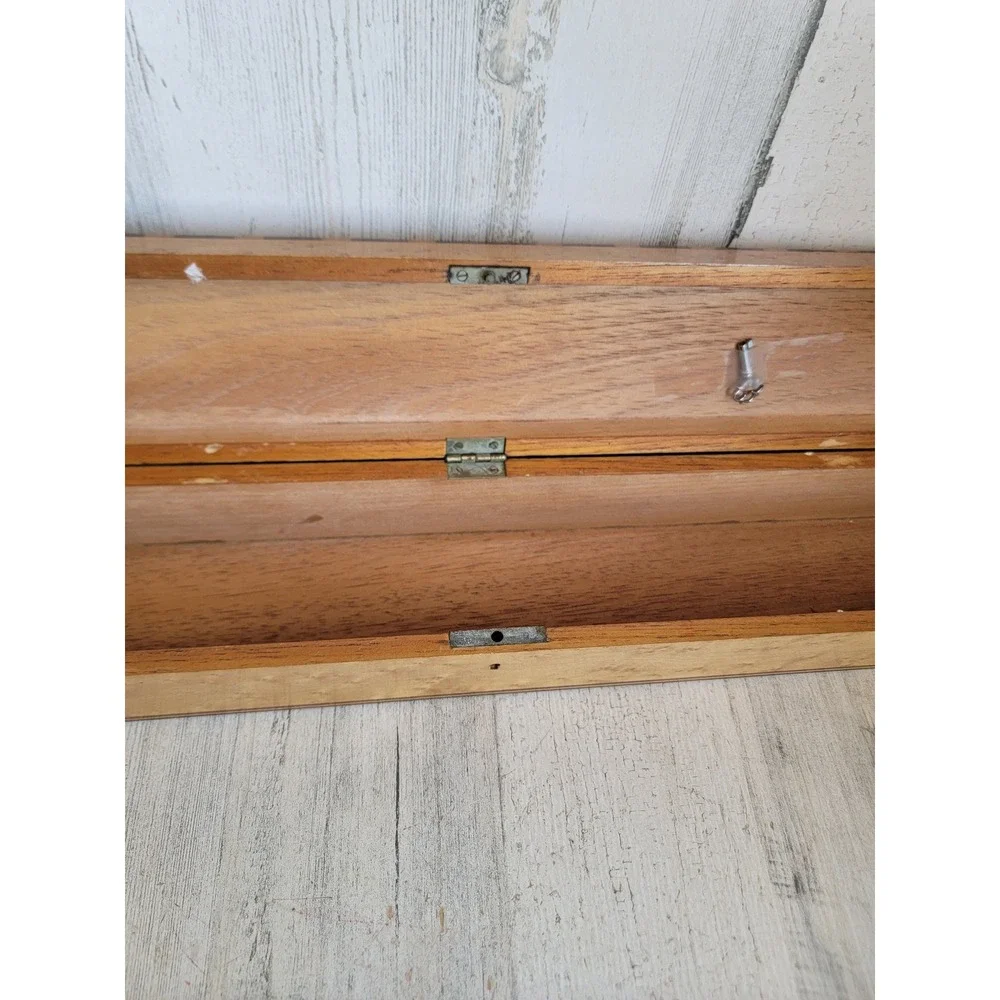 Vintage long lock key flute instrument‎ hinged wooden unique home decor